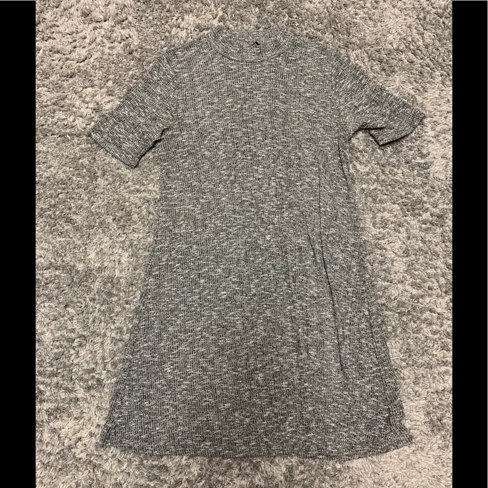 Mock neck heathered dress